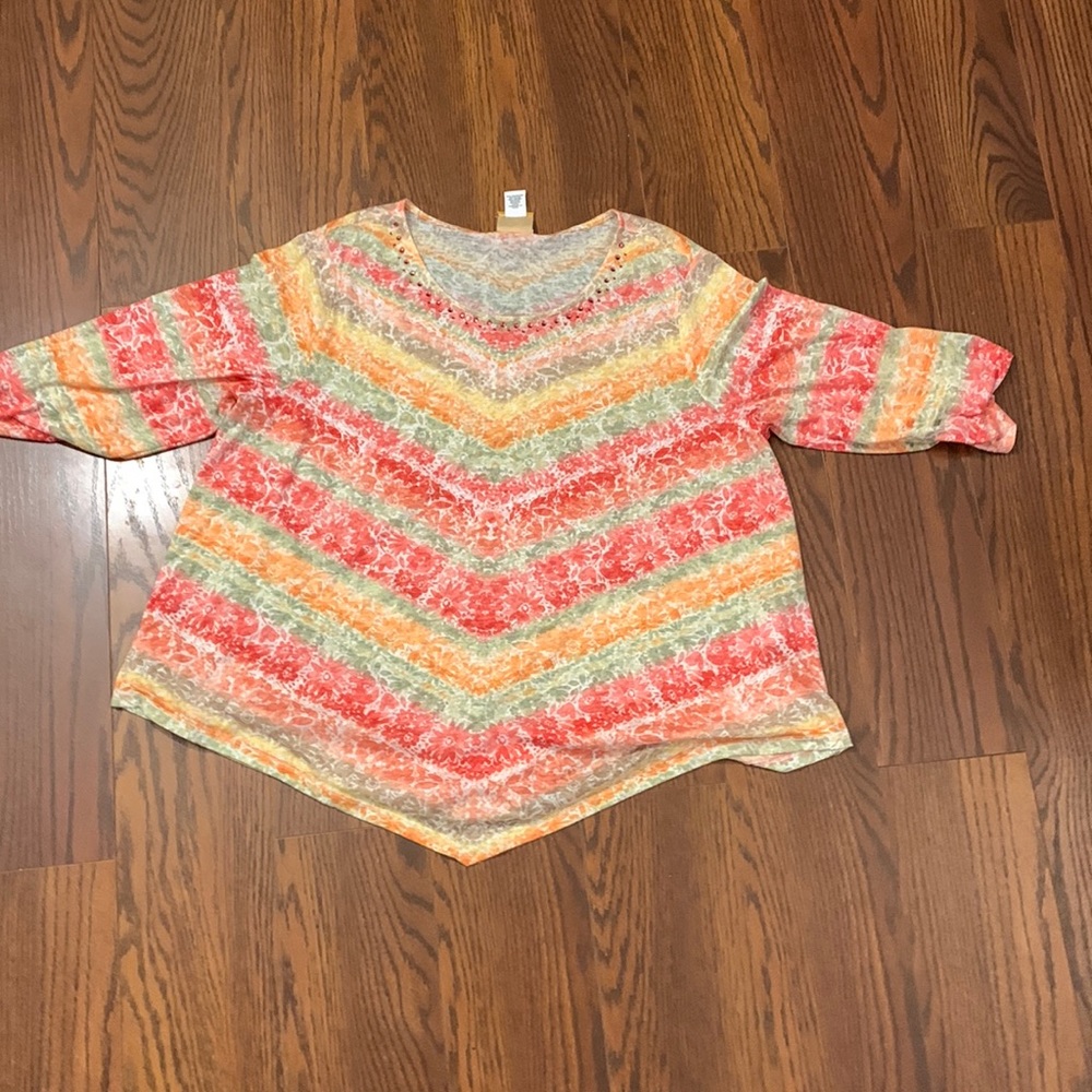 Ruby Rd Top Coral hues sz 2x